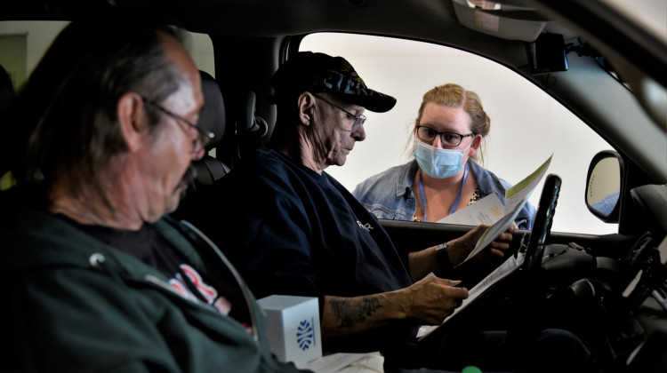 Workers bring their resumes to a drive-thru job fair in Elkhart during the pandemic. - Justin Hicks/IPB News