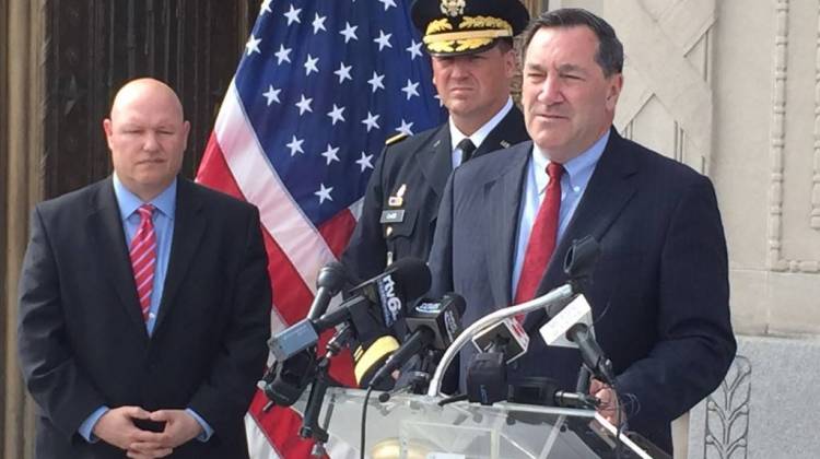 U.S. Sen. Joe Donnelly (D-Indiana) says heâ€™s worked for years to address the mental health of active-duty service members, and heâ€™s now shifting his focus to veterans. - Brandon Smith/IPBS