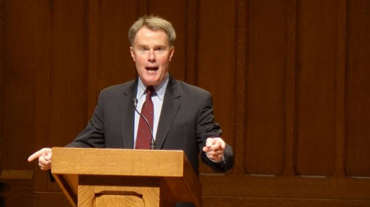 Indianapolis Mayor Joe Hogsett gives his State of the City address at Indiana Landmarks Center, Monday, April 23, 2018.  - Eric Weddle/WFYI News