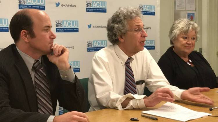 (From left) ACLU of Indiana attorney Gavin Rose, ACLU of Indiana legal director Ken Falk, and Planned Parenthood of Indiana and Kentucky CEO Betty Cockrum. - Brandon Smith/IPB