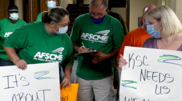 Kokomo School Corporation employees seeking union recognition have continued requesting to speak at board meetings, but have been mostly denied the opportunity because of board policies. - Alan Mbathi/IPB News