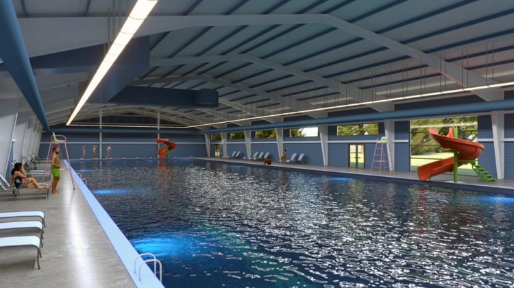 A rendering of the new swimming pools that will be part of the renovations at Krannert Park.  - Courtesy Indy Parks