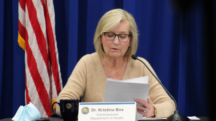 State Health Commissioner Dr. Kris Box provides an update on COVID-19 infections at a news briefing on Dec. 29. She tested positive on Jan. 3. - (Lauren Chapman/IPB News)