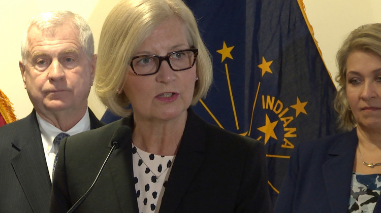 Indiana State Health Commissioner Dr. Kris Box rebuffed questions about providing more specific information about COVID-19 outbreaks at nursing homes. - Lauren Chapman/IPB News