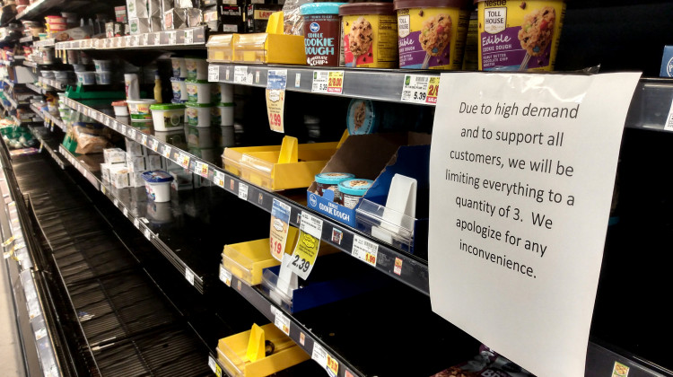 A number of grocery chains, including Kroger, are implementing restrictions on the number of products customers can purchase. - Lauren Chapman/IPB News