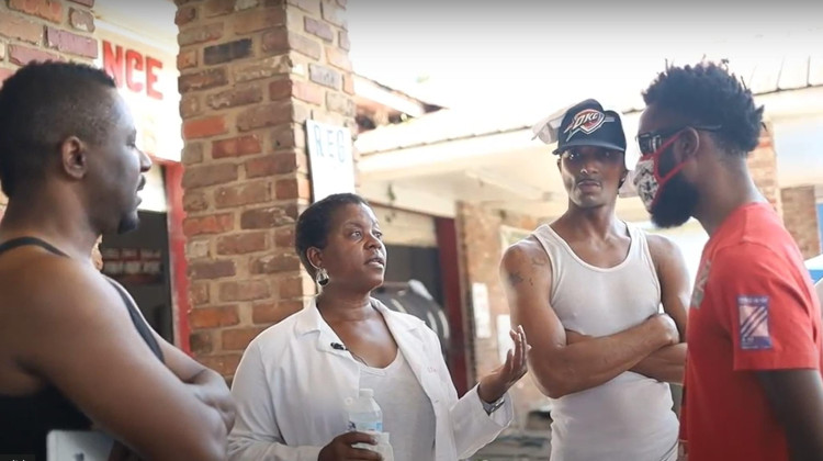 Dr. Lisa Fitzpatrick shared her medical knowledge at a gas station in Mobile, Alabama, in October 2021. The station gave away free gas to incentivize people to get vaccinated. - Courtesy of Lisa Fitzpatrick