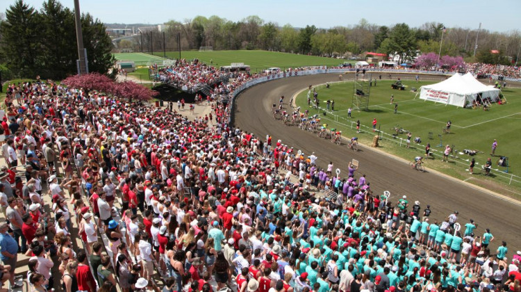 Fans at the men's Little 500 race on Saturday. - George Hale, WFIU/WTIU News