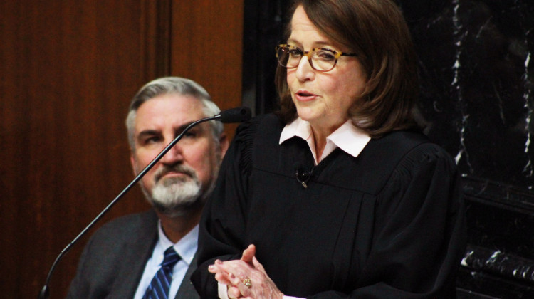 Indiana Chief Justice Loretta Rush told lawmakers in her 2023 State of the Judiciary speech that state judges stand ready to help lawmakers as they work to expand mental health care access. - Brandon Smith/IPB News
