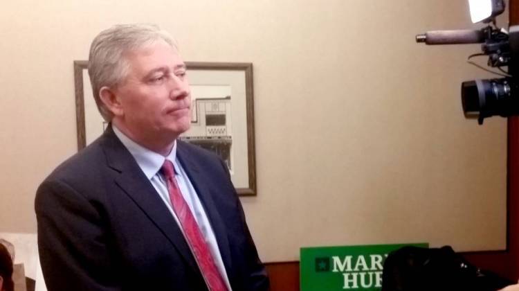 Republican Mark Hurt answers questions after a press conference announcing his candidacy for U.S. Senate in 2018.  - Lauren Chapman/IPB