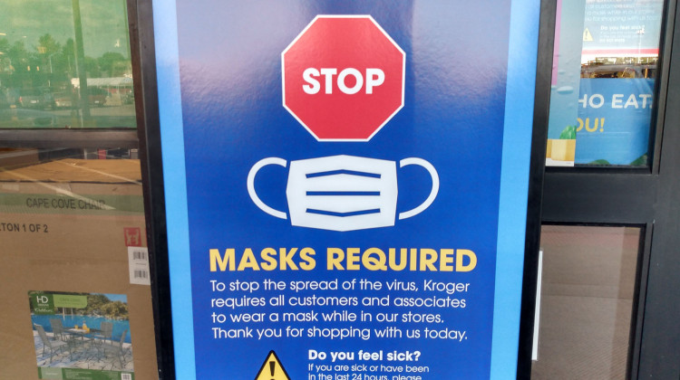 Starting Monday, July 27, all Hoosiers will have to wear a mask in public, through an executive order signed by Gov. Eric Holcomb.  - Lauren Chapman/IPB News