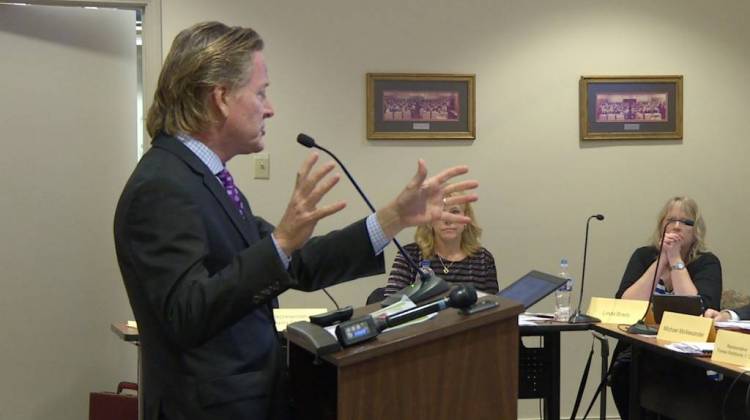 Matt Brooks, CEO of the Indiana Council of Mental Health Centers, discusses substance abuse treatment options with a legislative committee. - Jill Sheridan/IPB News