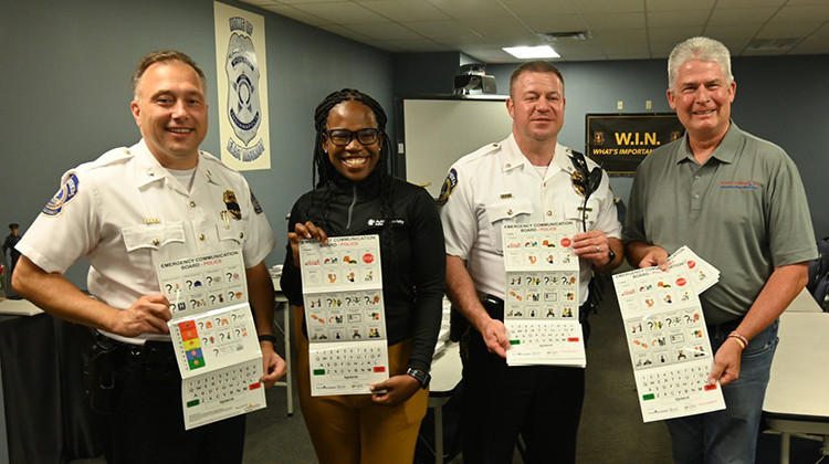 The Indianapolis Metropolitan Police Department received more than 1,300 picture boards to better communicate with nonverbal individuals, which can include people with autism. - Courtesy of IMPD