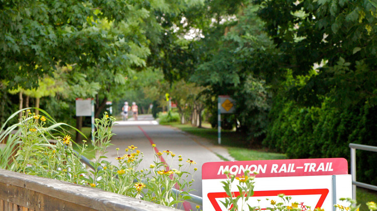 Crews with the Department of Public Works began foundation work this week in preparation for bollard installation on the Monon and Pennsy Trails.