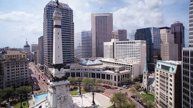 Monument Circle in Downtown Indianapolis. - Downtown Indy