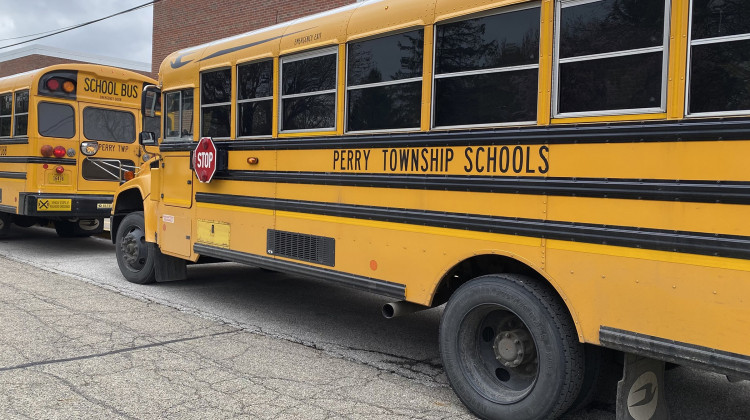 An ongoing bus driver shortage in Perry Township led school district leaders to consider a redistricting proposal to cut bus routes. The school board will vote on the plan Dec. 12. - Elizabeth Gabriel / WFYI