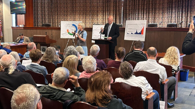 Indiana U.S. Rep. Victoria Spartz’s town hall in Muncie met with protests
