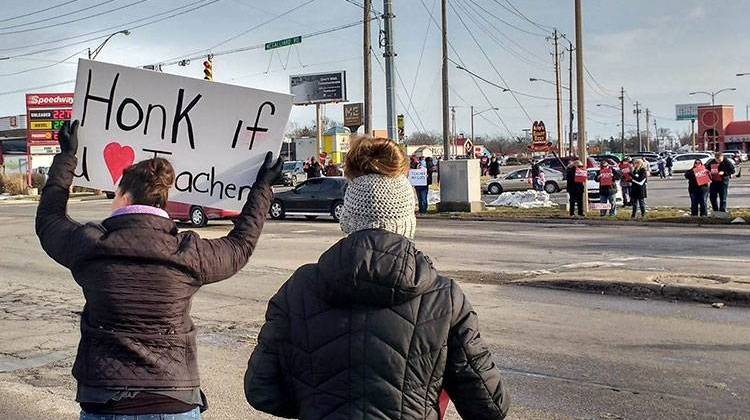 Teachers, students, and the community rallied for the school in February.  - file photo