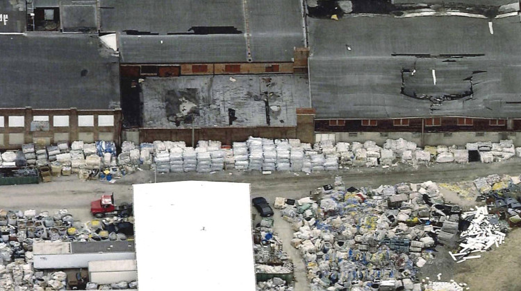 An aerial view of the plastics recycling business My Way Trading in March of 2019. The warehouses from the former business caught fire in Richmond displacing more than a thousand residents and sending harmful smoke and debris into the air. - All Pictometry/Beacon / Courtesy of the City of Richmond