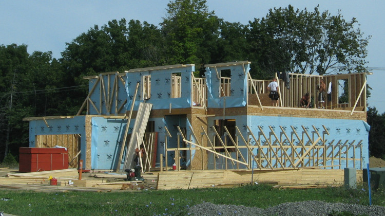 A new home being built just outside of Ann Arbor, Michigan. In communities like Bloomington — which already have tight restrictions on development — Indiana Business Research Center's Phil Powell said environmental regulations can have more of an effect than they might in other parts of the state. - Dwight Burdette/Wikimedia Commons