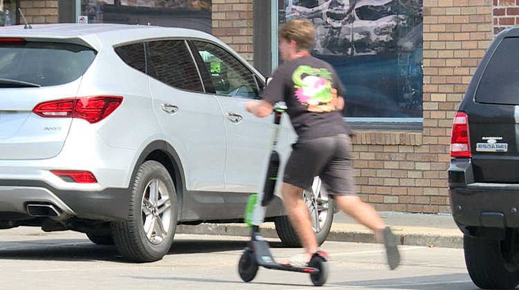 Bloomington residents can ride electric scooters from Bird or from Lime. - Barbara Brosher/ WFIU-WTIU News