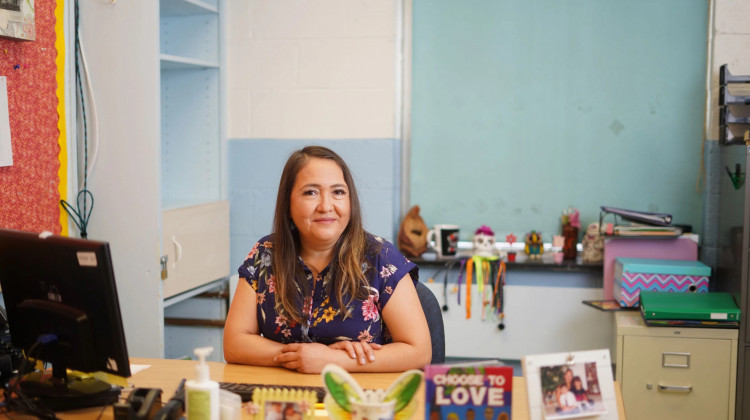 Noemi Lozano encourages students to use Workforce Ready Grants for college. Earning a certificate in one year, for free, attracts students who may question the value of paying for college or incurring loan debt.   - Christian K. Lee for Chalkbeat
