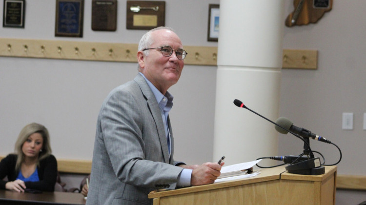 County Commissioner Tom Murtaugh during a council meeting in March. - WBAA News/Ben Thorp