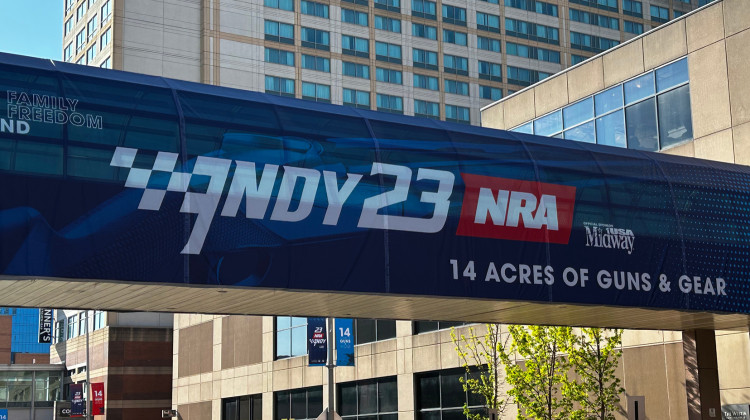 Around 70,000 people expected to attend the National Rifle Association national convention at the Indiana Convention Center. - Eric Weddle/WFYI