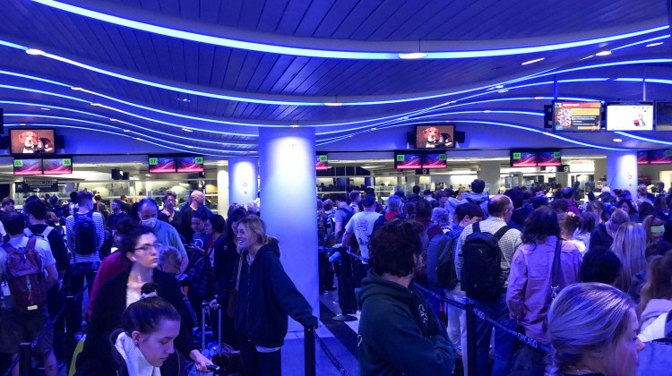 Liz Manasek and her husband returned to the U.S. Saturday after a trip to Iceland. She says the lines at O'Hare International Airport were chaos. - Provided by Liz Manasek
