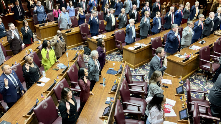 Indiana lawmakers are sworn in on Organization Day – the ceremonial start to the legislative session – Nov. 22, 2022. - Brandon Smith
/
IPB News