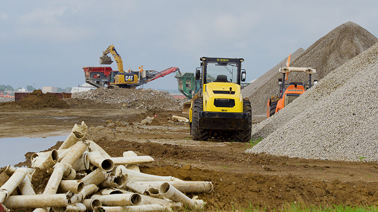 Work on the new multi-million dollar runway project is underway at the Indianapolis International Airport. - Provided by the Indianapolis Airport Authority