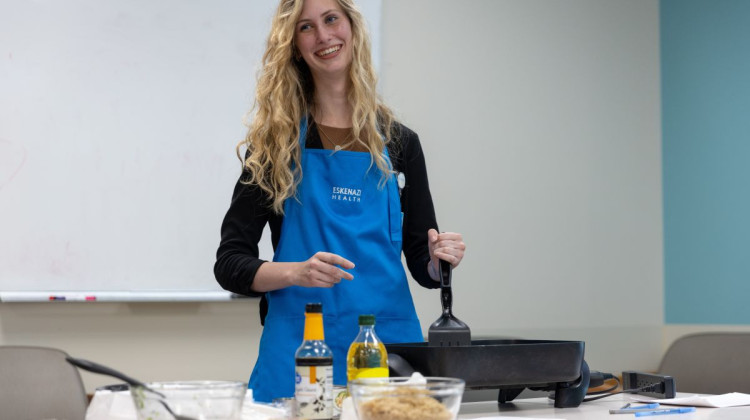 Indiana University senior Paige Moore completed three internships with the Gregory S. Fehribach Center. Last summer she worked with dietitians at Eskenazi Health.  - Chris Meyer / Indiana University