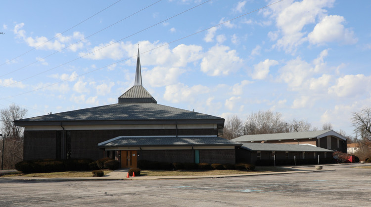 The all-girls charter school Girls IN STEM Academy is planned to open in the former Witherspoon Presbyterian Church, seen here on Sunday, February 25, 2023, if city officials approve the property to be used as a school. - Eric Weddle / WFYI