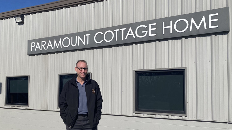 Tommy Reddicks, the CEO of Paramount Schools, stands outside of the Cottage Home location on Monday Nov. 13, 2022 in Indianapolis. It's one of three physical schools he operates in the city. Reddicks is preparing to open schools in Lafayette and South Bend. - Elizabeth Gabriel / WFYI