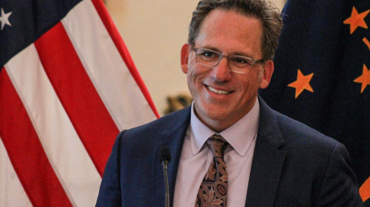 Hamilton County Judge Paul Felix smiles as he prepares to speak at the press conference announcing his appointment to the Indiana Court of Appeals on Thursday, June 29, 2023.  - Brandon Smith/IPB News