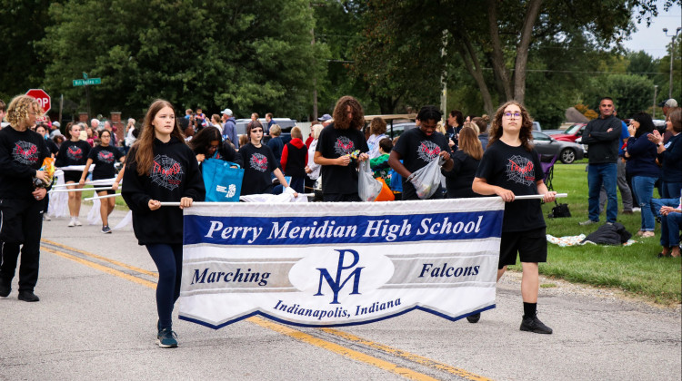 Students walk in the Perry Meridian High School homecoming parade on Friday Sept. 23, 2022. - Perry Township Schools / Facebook