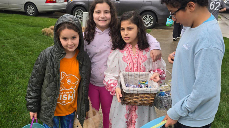 Children in Fishers, Indiana celebrate Eid al-Fitr through a "candy walk". It's the community's way of celebrating the Muslim holiday every year. - Courtesy of Hala Wanas