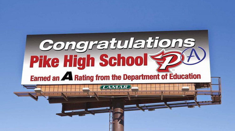 A 2019 Metropolitan School District of Pike Township billboard in Indianapolis. - Metropolitan School District of Pike Township/Facebook