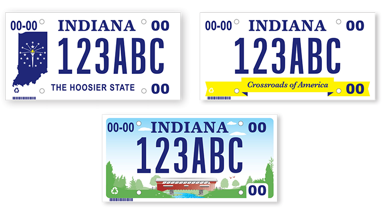 Hoosier can vote for one of three designs to be the next license plate.