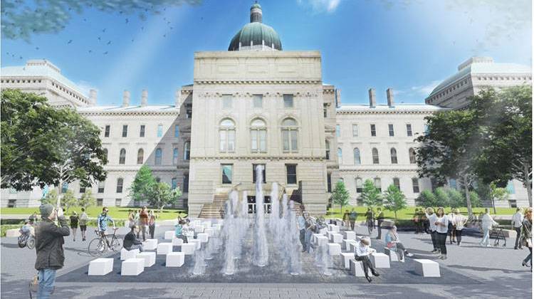 Artist rendering of the proposed Bicentennial Plaza.