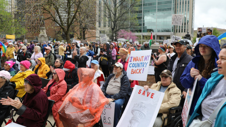 Anti-Trump protest fills Indiana Statehouse lawn, part of national '50501' movement