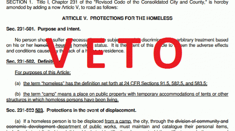 The Homeless Bill of Rights approved by the Indianapolis City-County Council is modeled after similar laws in Illinois and Rhode Island.