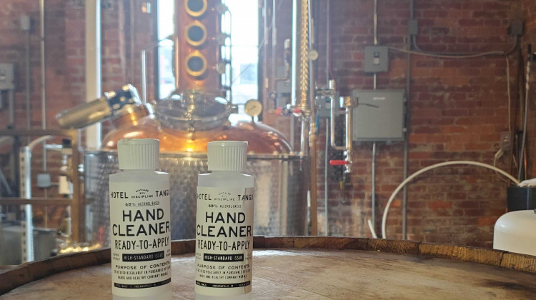 Hotel Tango Distillery has produced hand cleaner in response to the shortages of hand sanitizer.  - Samantha Horton/IPB News