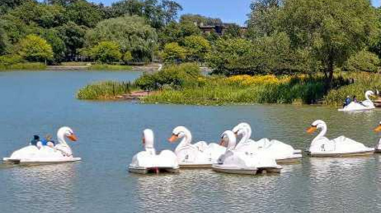 Dan Thystrup has made paddle boats for 25 years. He is creating a new, more affordable paddle boat for his collection and hopes to sell it to individuals instead of his regular business customers. - Photo courtesy of Adventureglass
