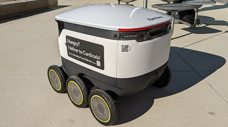 Ball State gets food delivery robots, ready to tackle obstacles and human nature