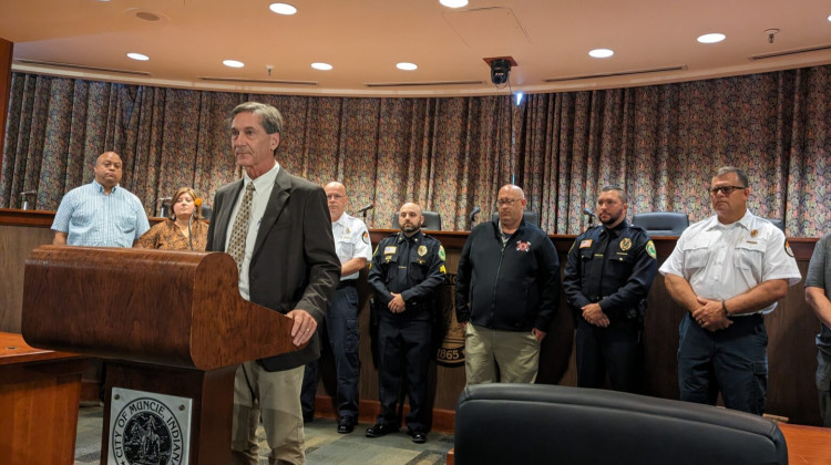 Muncie's mayor and union leaders say agreements have been ratified by police and fire employees. Now it's up to the Muncie City Council. - Stephanie Wiechmann / IPR News