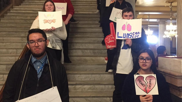 Hoosier teens rallied in support of raising Indiana's cigarette tax.  - Jill Sheridan/IPB News