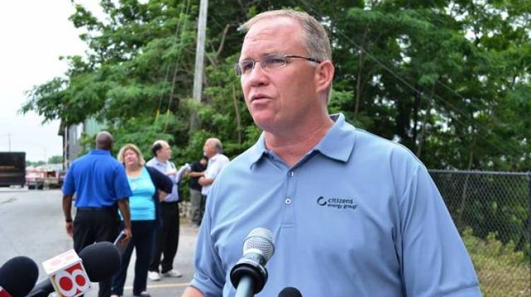 Citizens Energy Vice President for Water Operations Jeff WIllman at a press conference Tuesday. - Ryan Delaney/WFYI