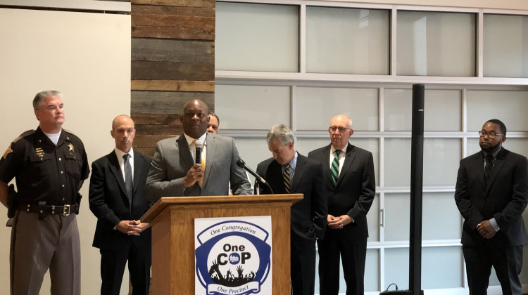 OneCOP leader Rev. Markel Hutchins is partnering with law enforcement to run an emergency preparedness training for faith based communities in the area.  - Darian Benson/WFYI