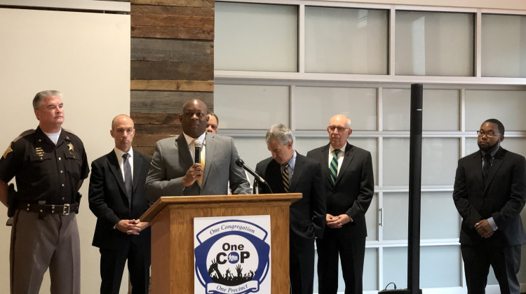 OneCOP leader Rev. Markel Hutchins is partnering with law enforcement to run an emergency preparedness training for faith based communities in the area. - Darian Benson/WFYI