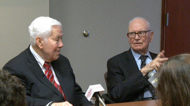 Senator Richard Lugar (left) and Representative Lee Hamilton (right). Indiana University’s Hamilton Lugar School of Global and International Studies is named after both lawmakers. - Brock Turner/WTIU